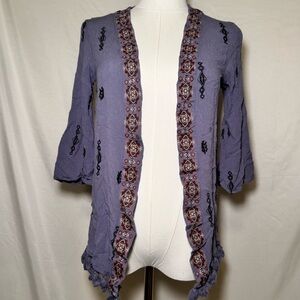 Xhilaration Lavender Embroidered Cardigan